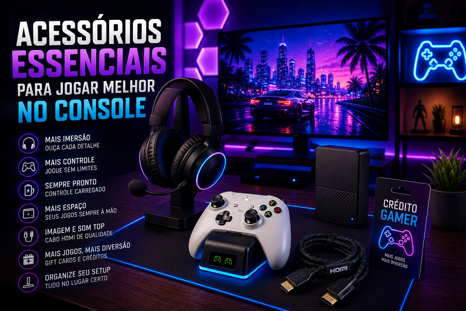 Acessórios essenciais para jogar melhor no console
